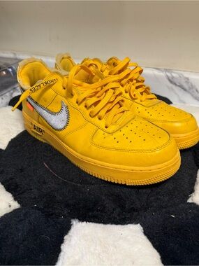 Nike Youth Bright Yellow Low-Top Sneakers with White Swoosh